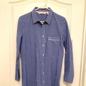 Victoria Secret Night Shirt SZ M New Blue and white Buttons have Victoria Secret